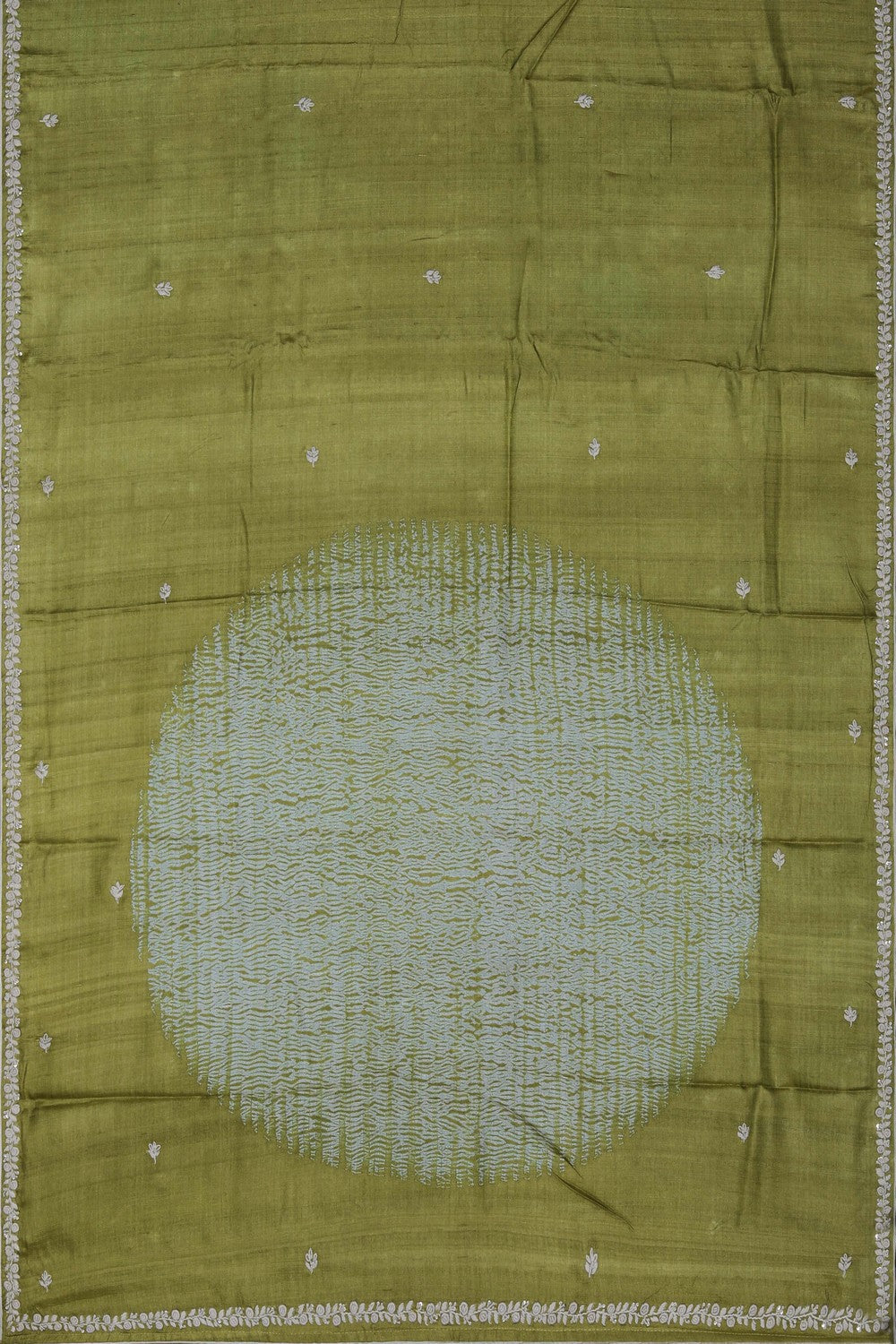 Image of A Tussar Silk Embroidered Saree