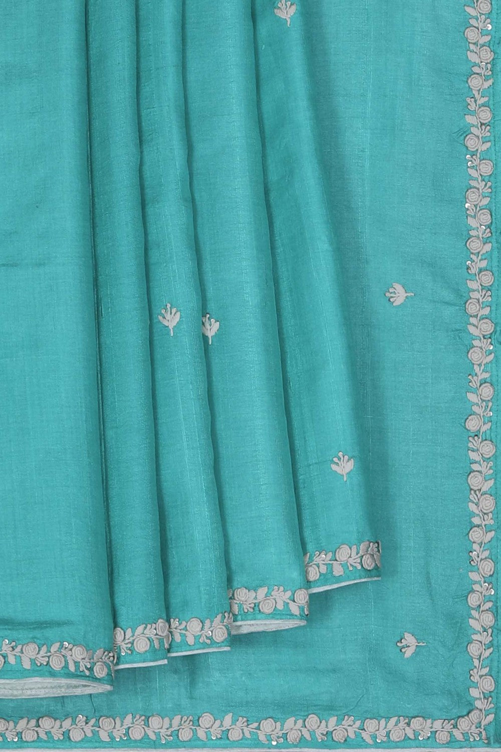 Image of A Tussar Silk Embroidered Saree