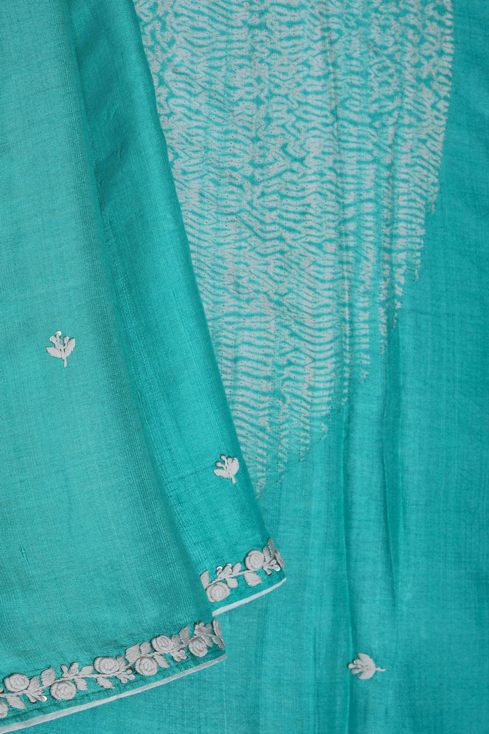 Image of A Tussar Silk Embroidered Saree