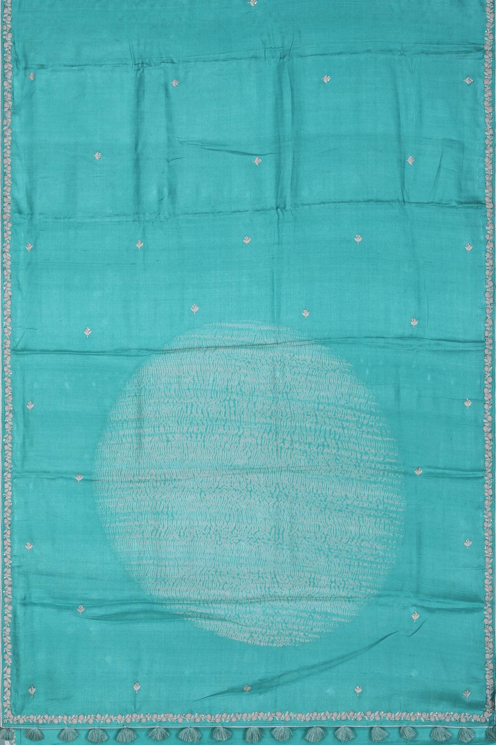 Image of A Tussar Silk Embroidered Saree