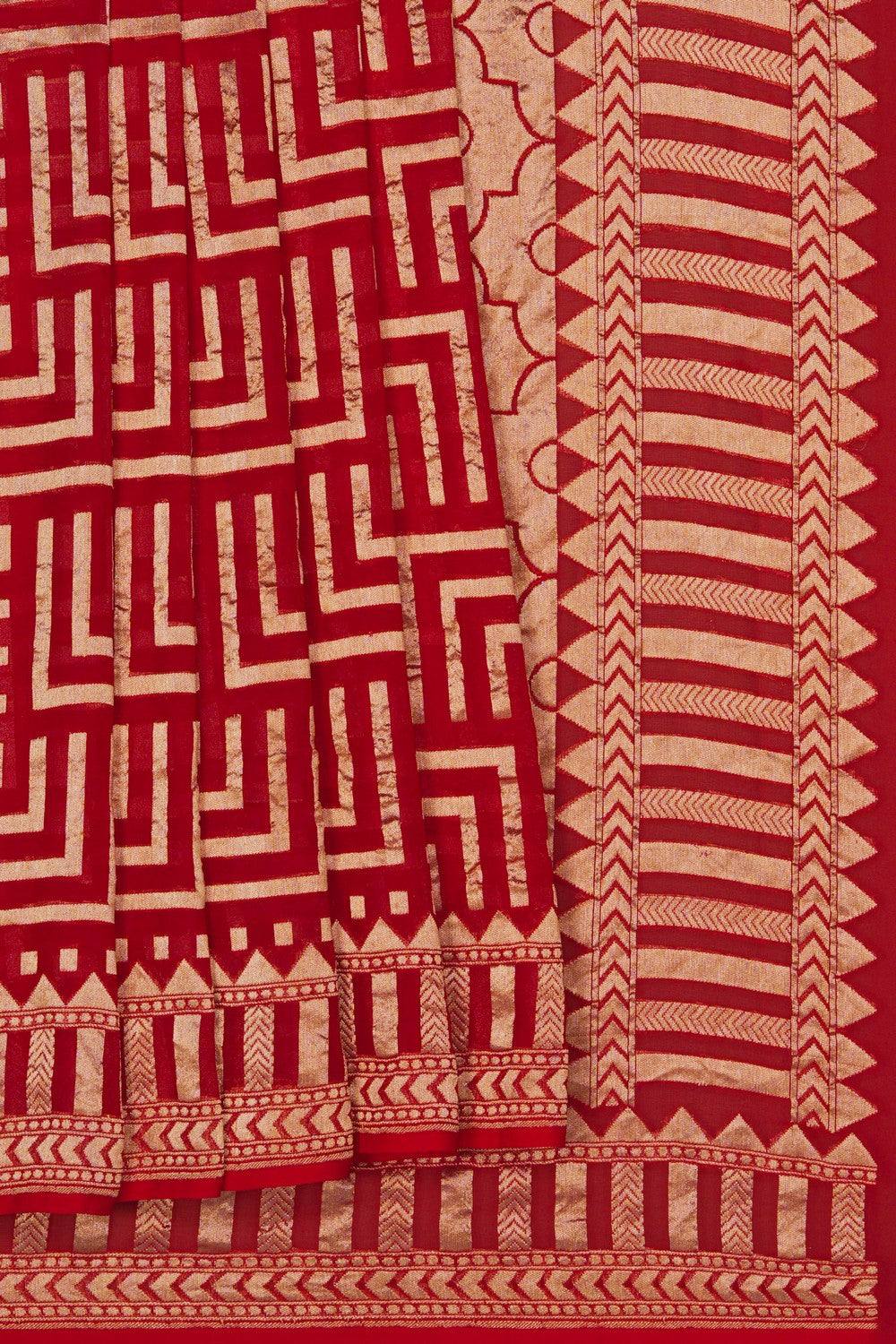 Image of Banarasi Georgette Red Saree