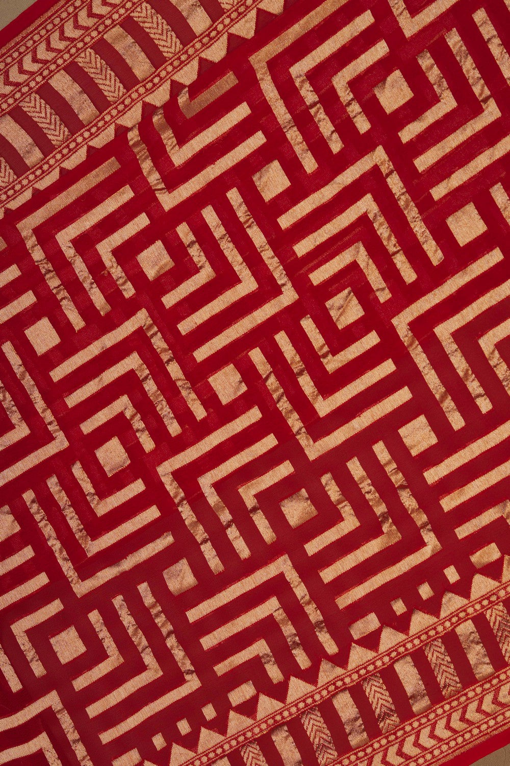 Image of Banarasi Georgette Red Saree