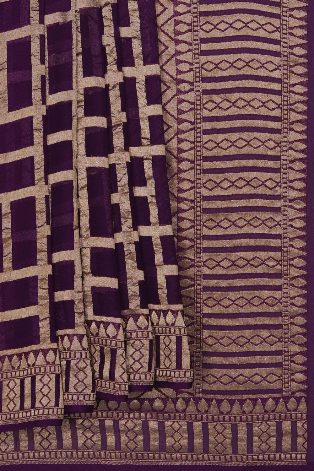 Image of Banarasi Georgette Violet Saree