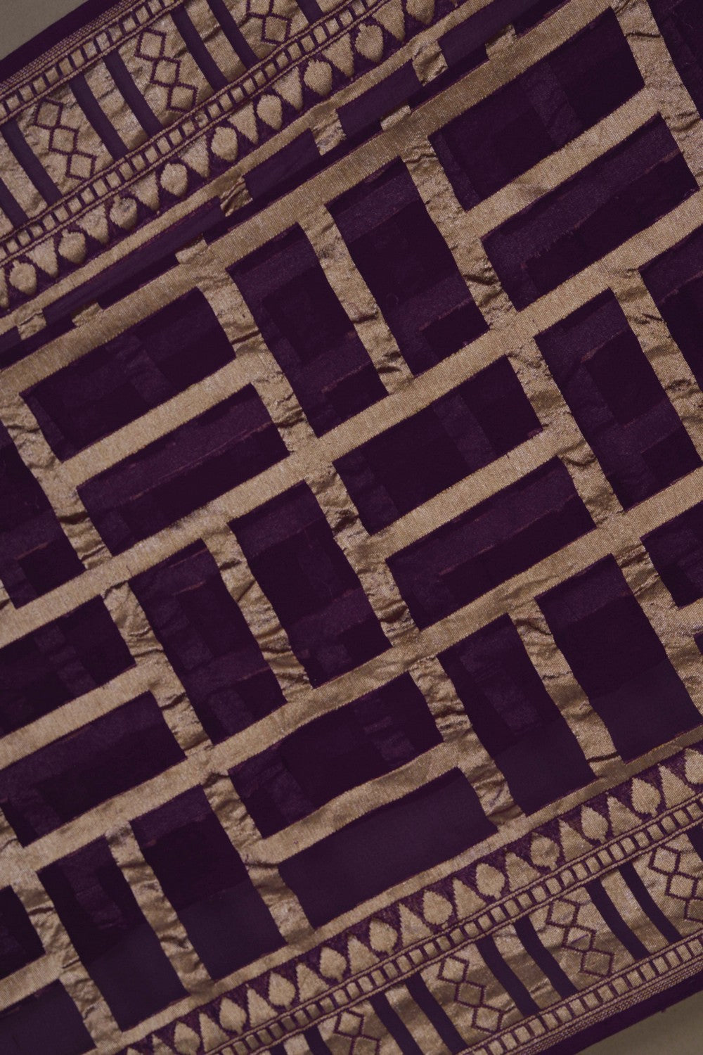 Image of Banarasi Georgette Violet Saree