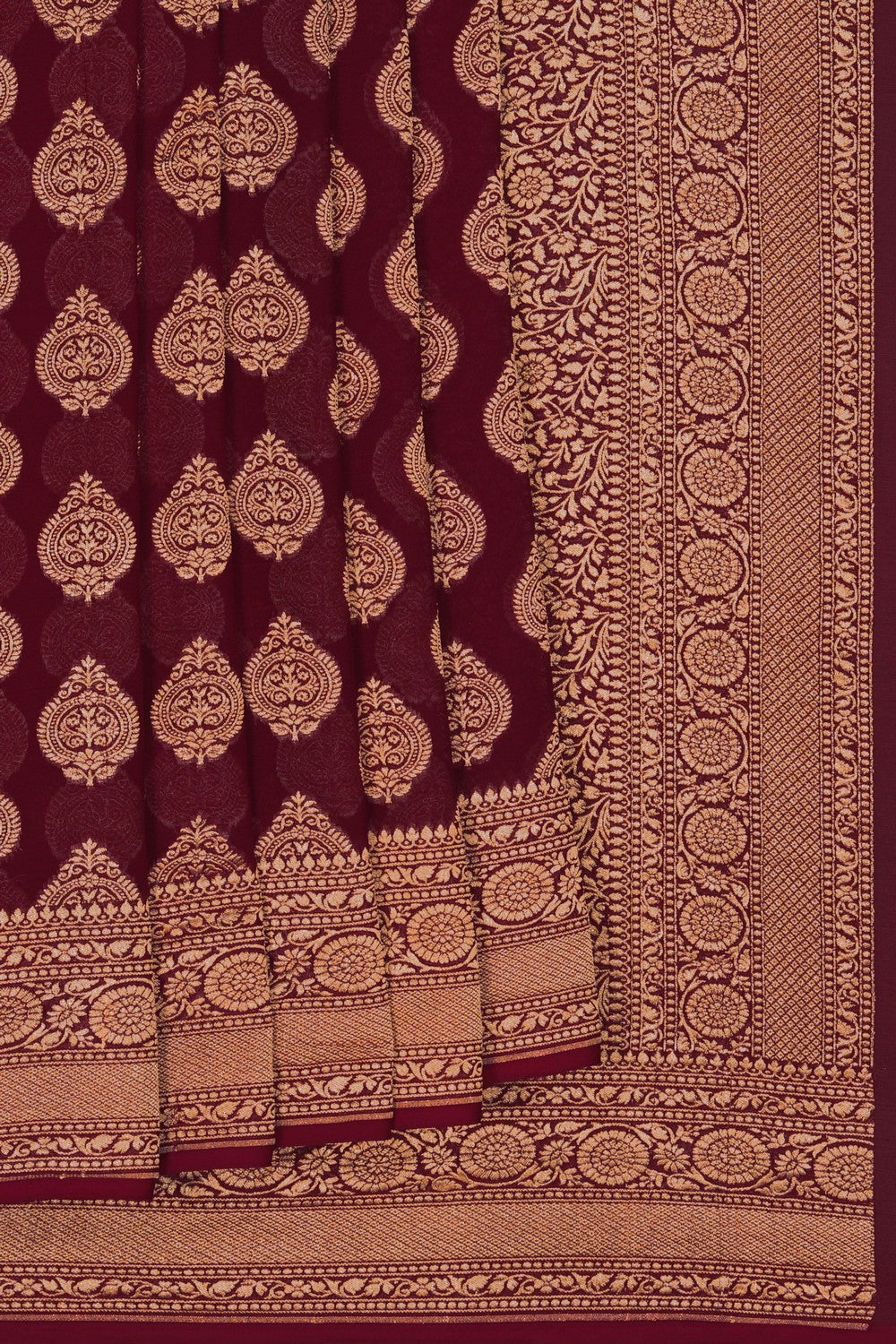 Image of Banarasi Georgette Maroon Saree