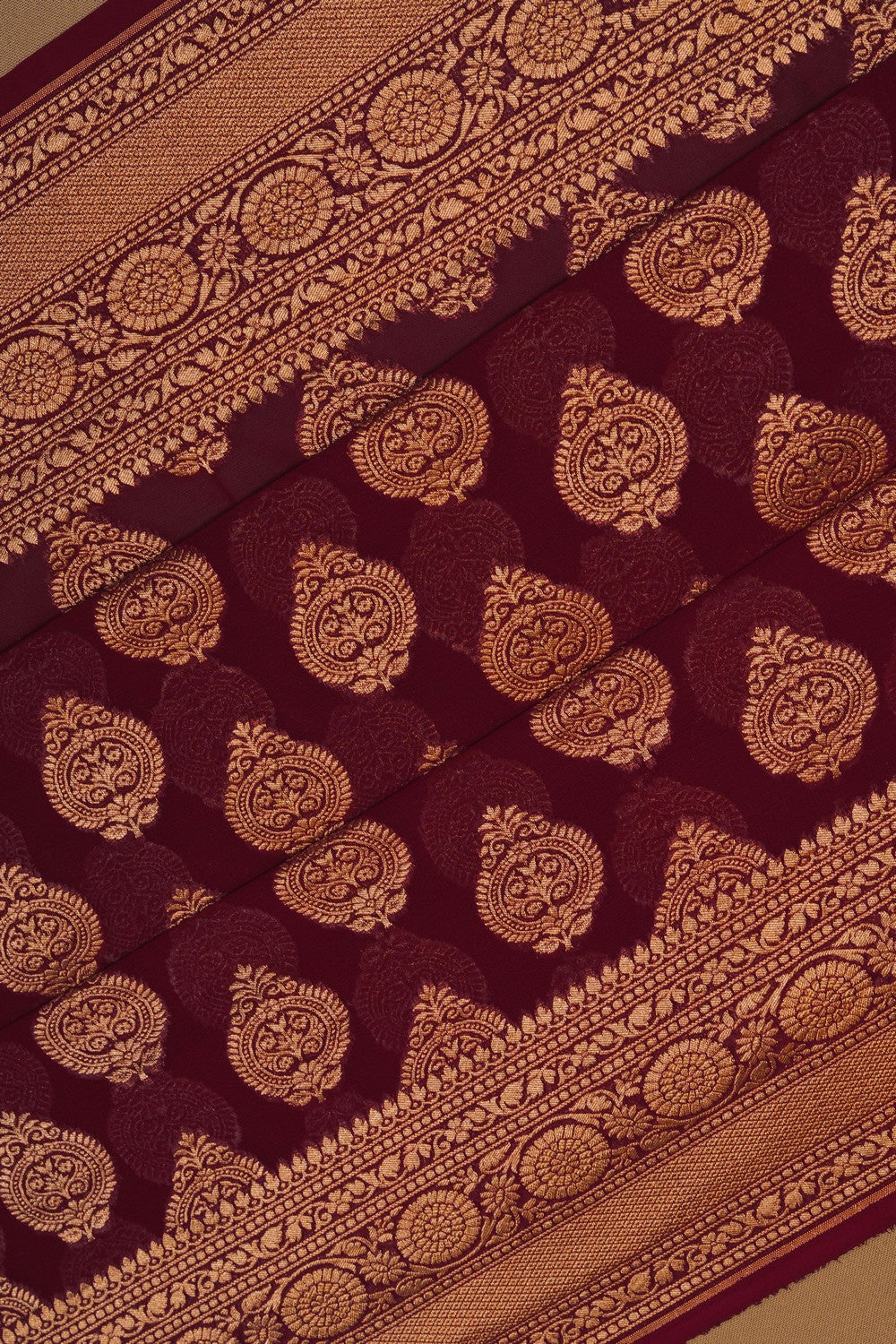 Image of Banarasi Georgette Maroon Saree