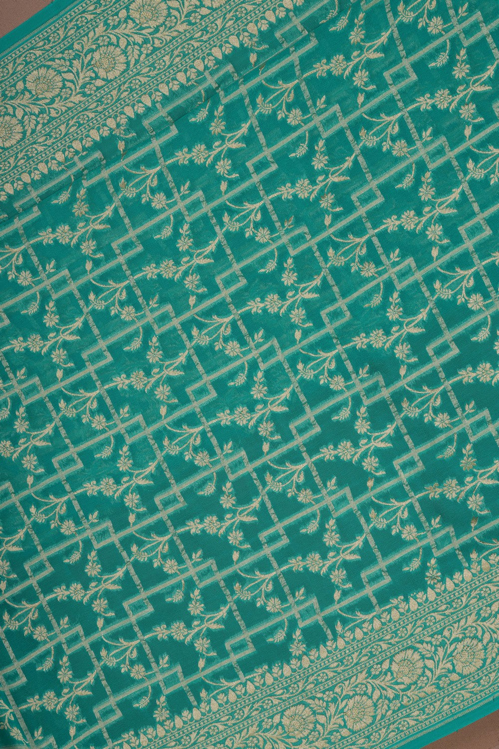 Image of Banarasi Georgette Teal Green Saree
