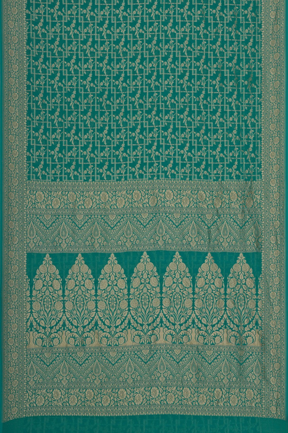 Image of Banarasi Georgette Teal Green Saree