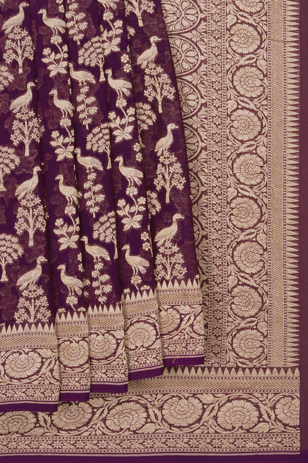 Image of Banarasi Georgette Violet Saree