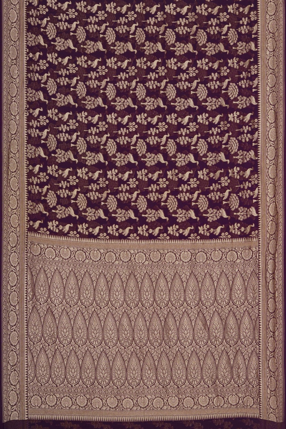 Image of Banarasi Georgette Violet Saree