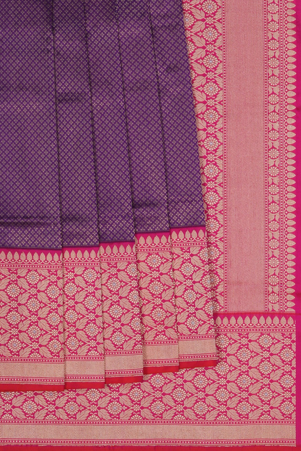 Image of Banarasi Silk Brocade Violet Saree