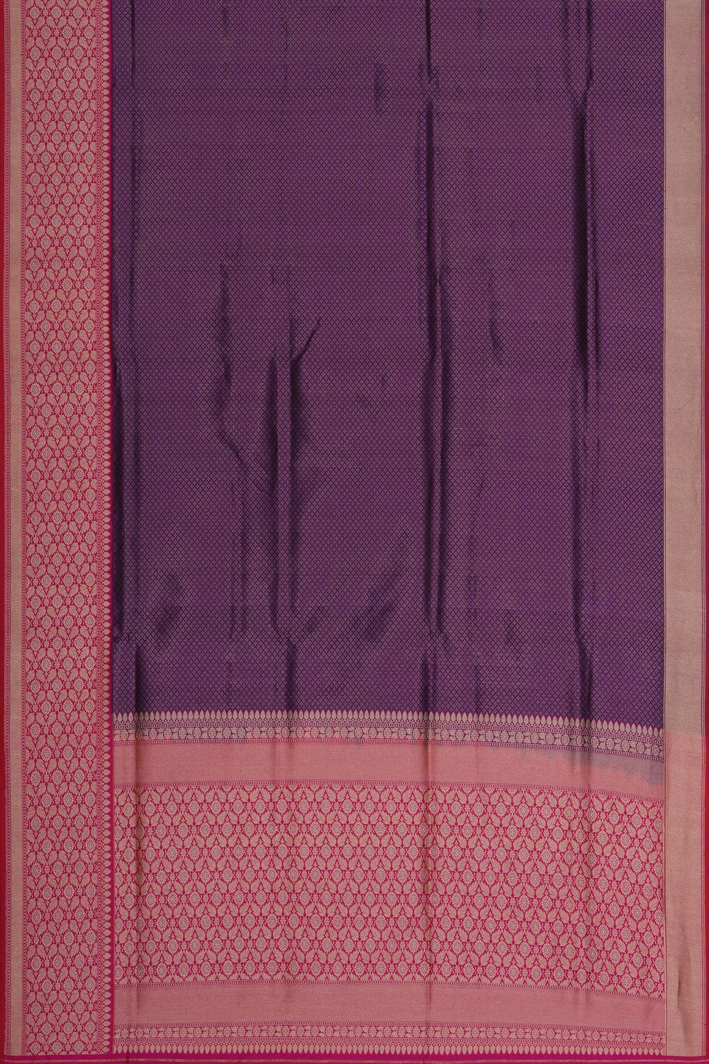 Image of Banarasi Silk Brocade Violet Saree