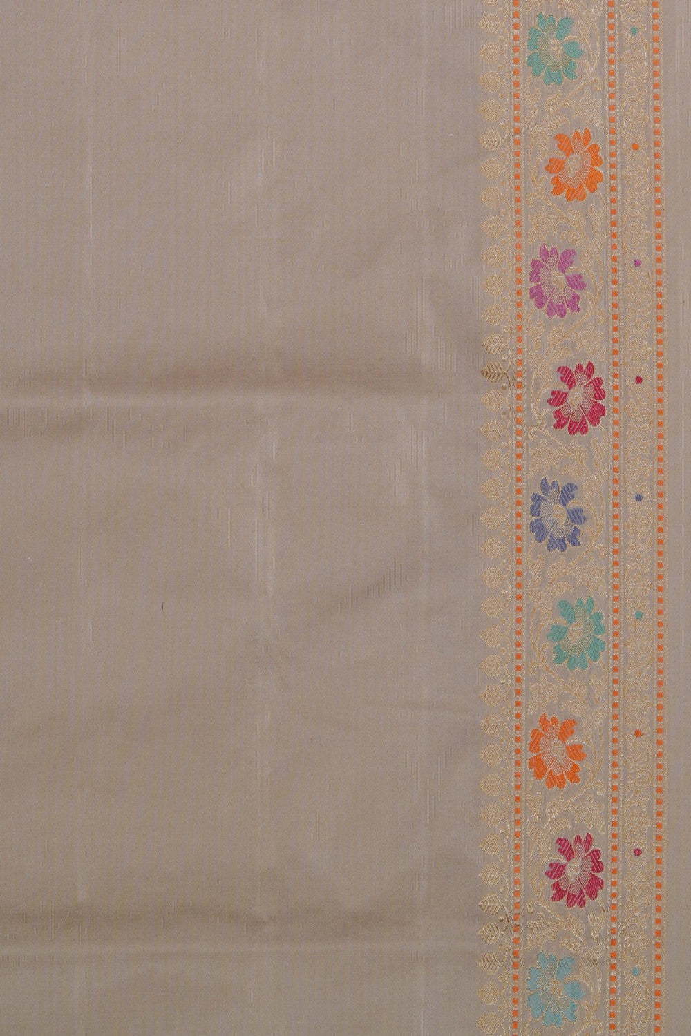 Image of Banarasi Silk Brocade Off-White Saree