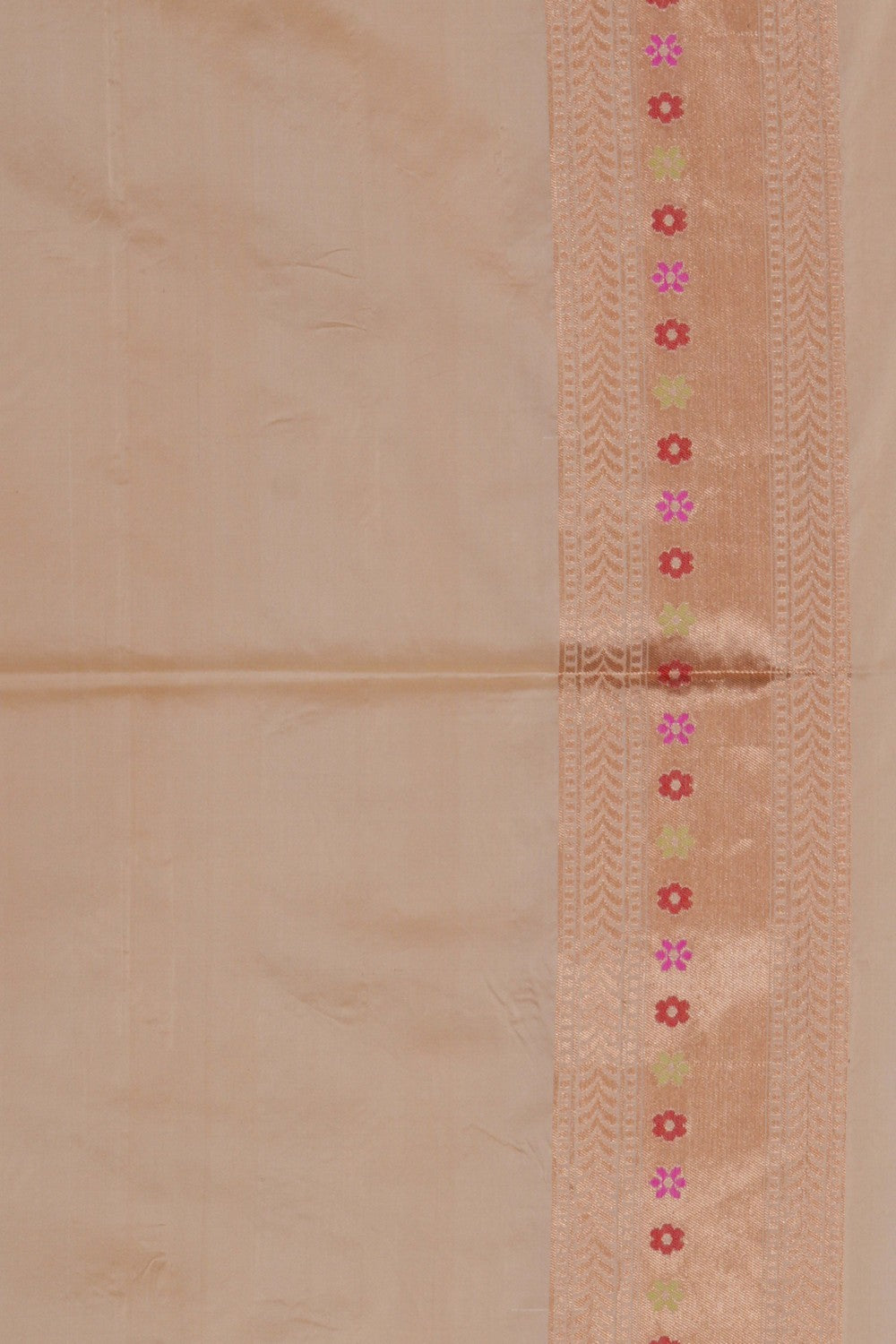 Image of Banarasi Silk Brocade Ivory Off-White Saree
