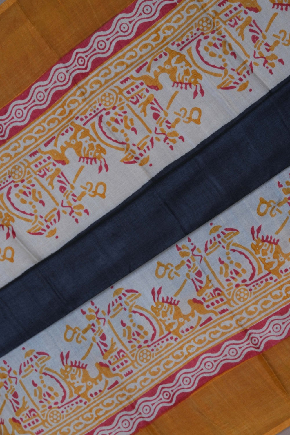 Image of Tussar Silk White Saree