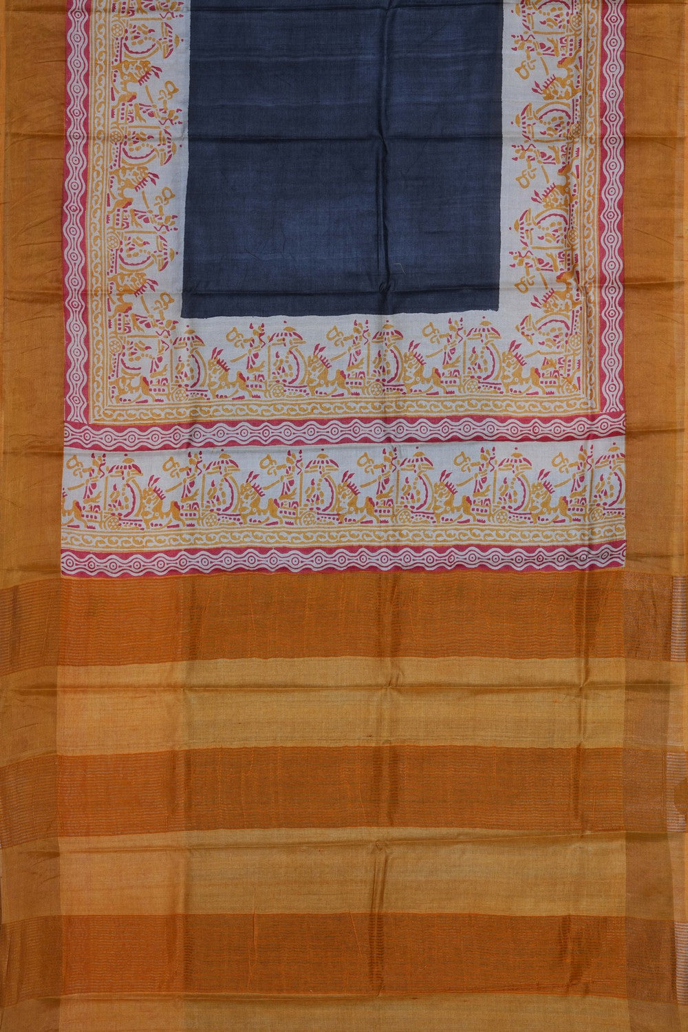 Image of Tussar Silk White Saree