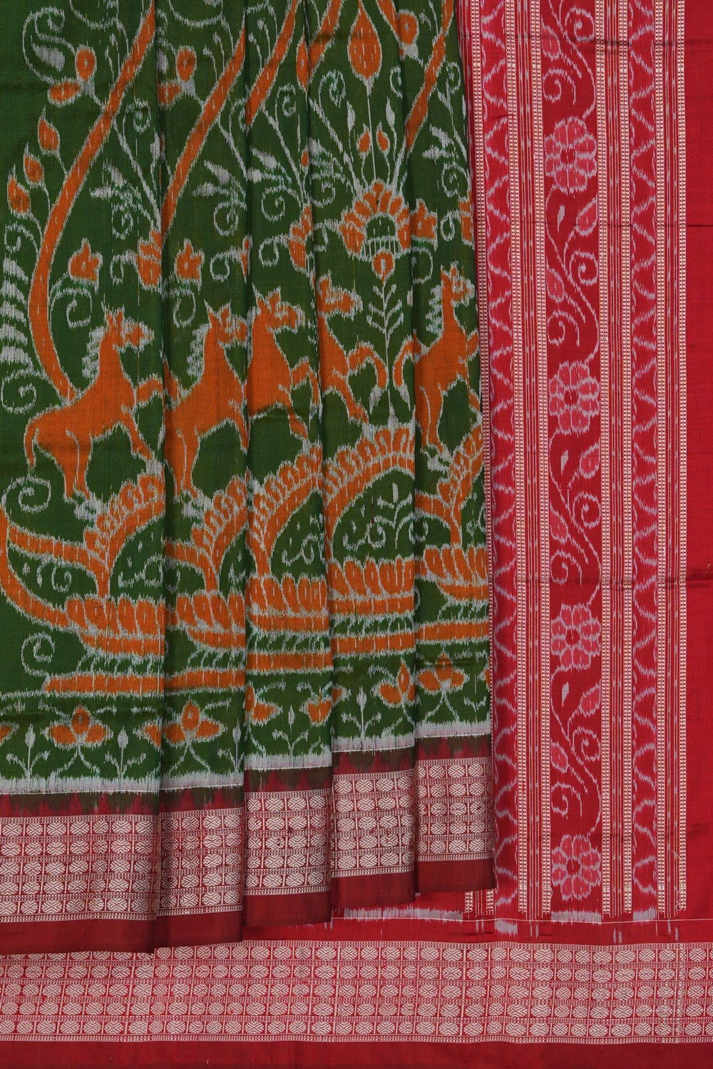 Image of Sambalpuri Silk Green Saree