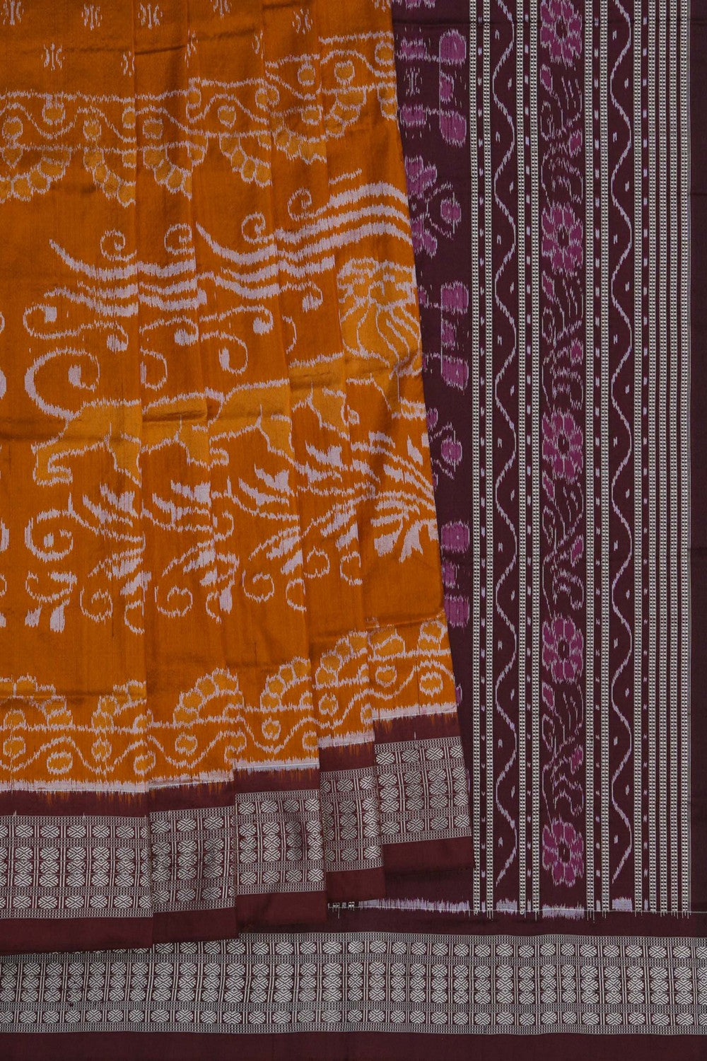 Image of Sambalpuri Silk Brown Saree