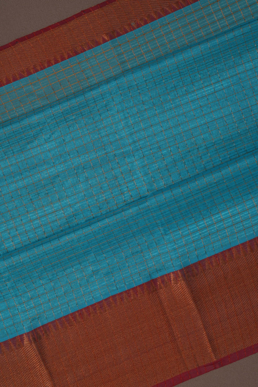 Image of Mangalgiri Silk Blue Saree