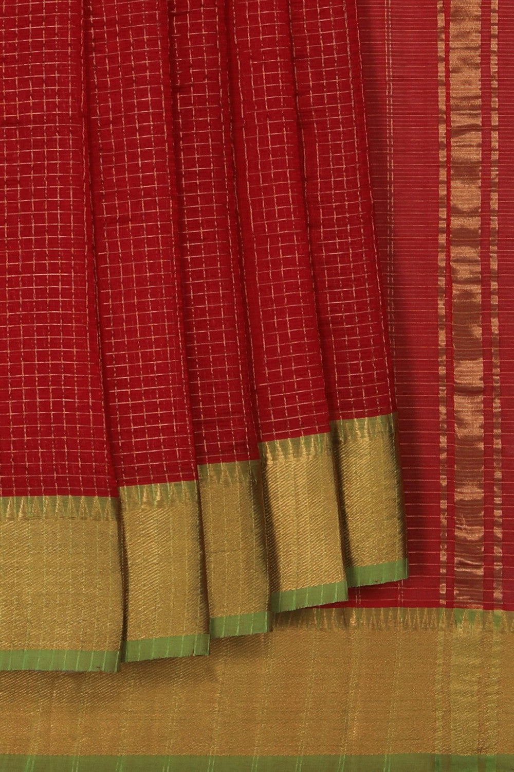 Image of Mangalgiri Silk Red Saree
