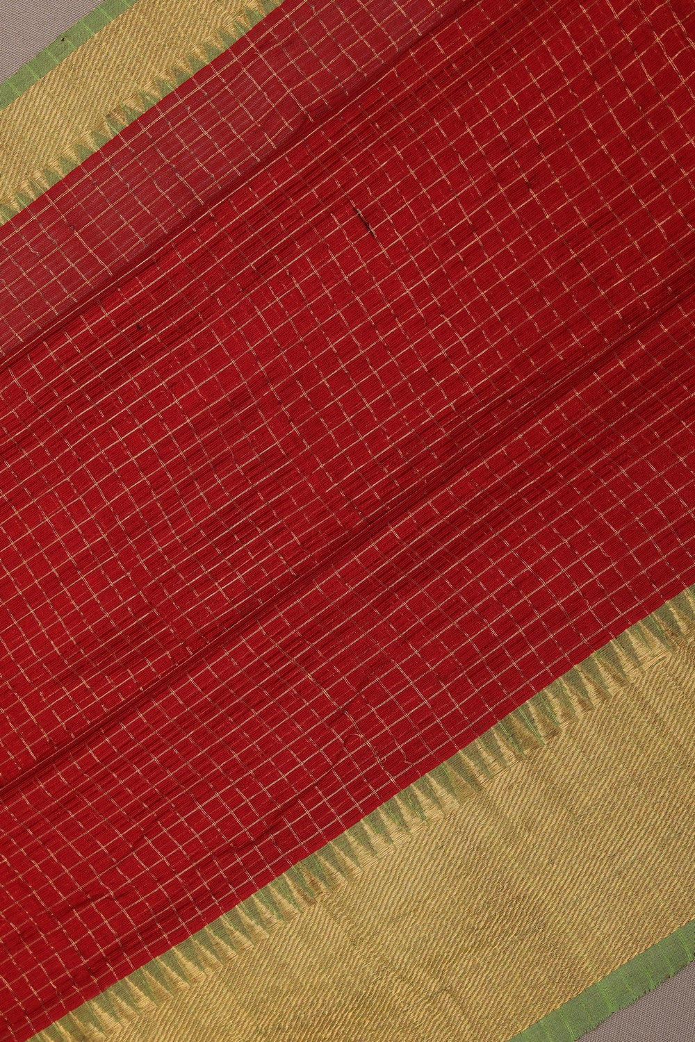 Image of Mangalgiri Silk Red Saree
