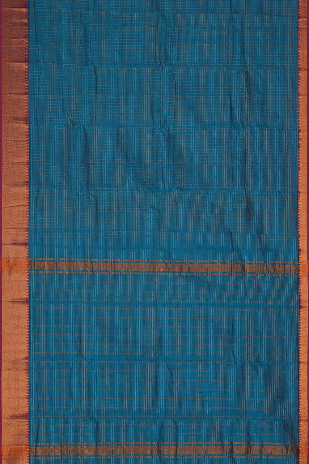 Image of Mangalgiri Silk Blue Saree