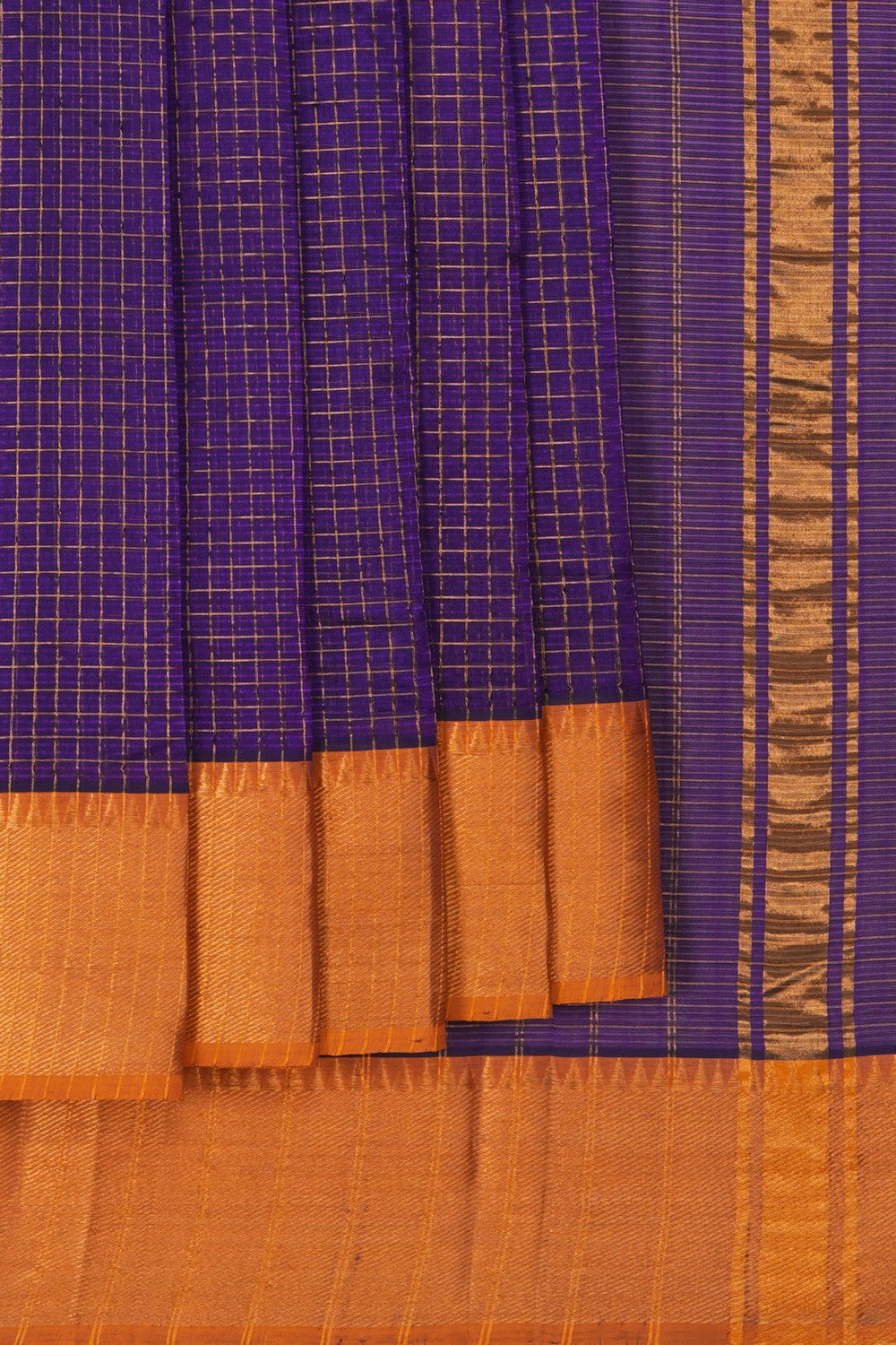 Image of Mangalgiri Silk Violet Saree