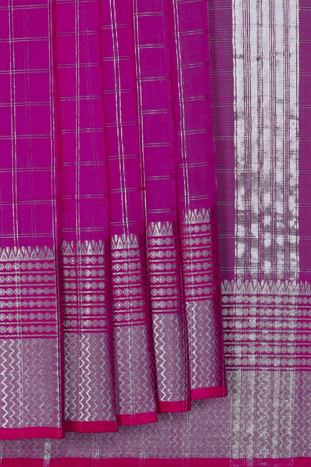 Image of Mangalgiri Silk Pink Saree