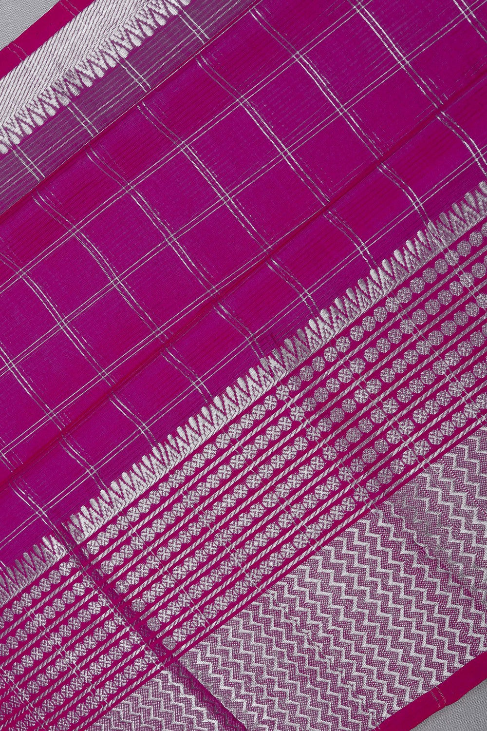 Image of Mangalgiri Silk Pink Saree