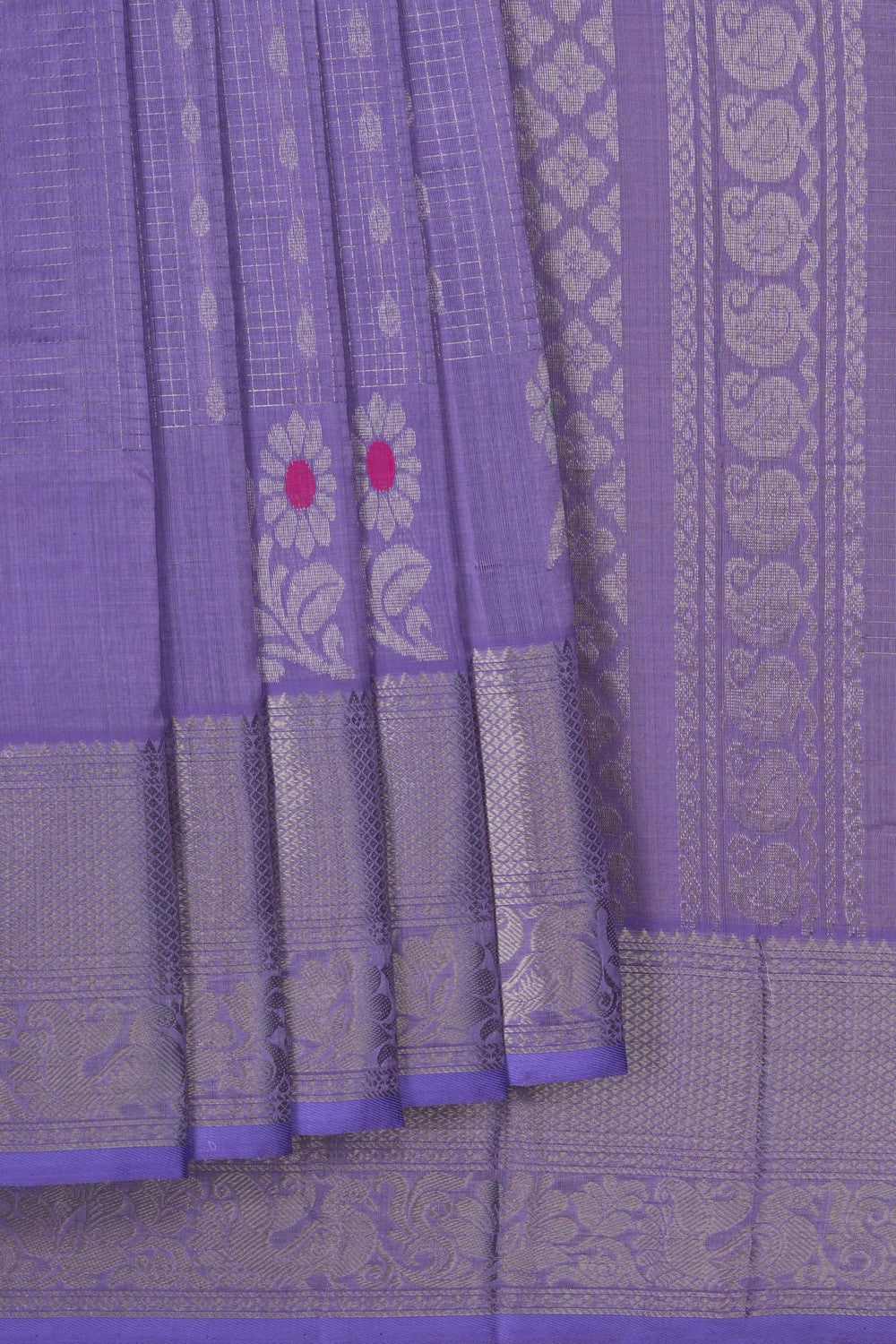 Image of Mangalgiri Silk Purple Saree