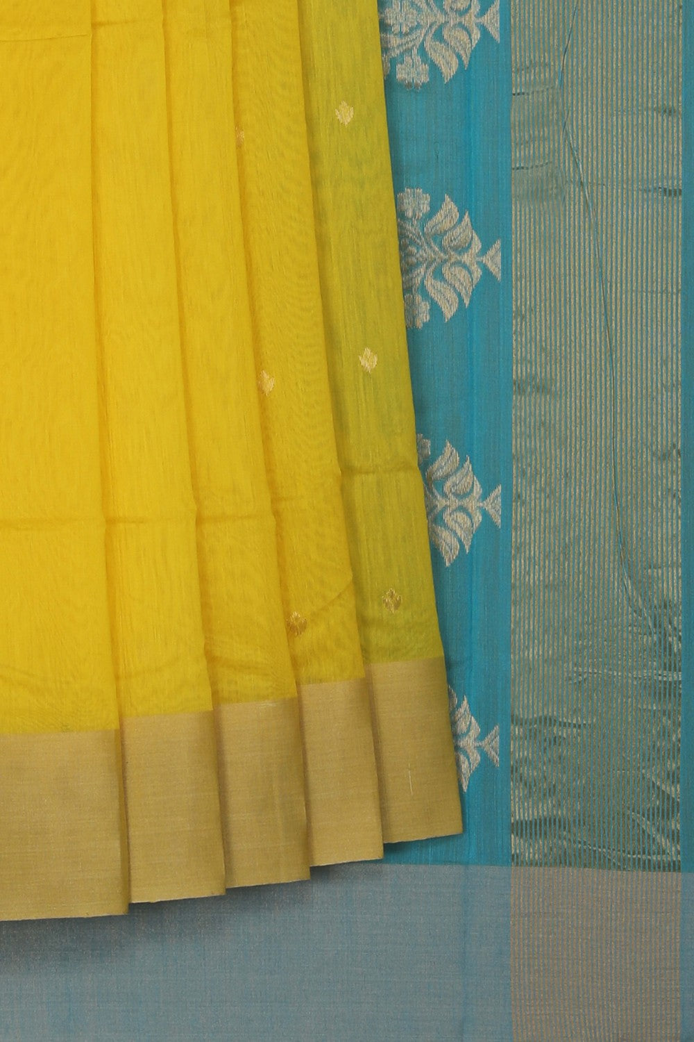 Image of Chanderi Silk Yellow Saree