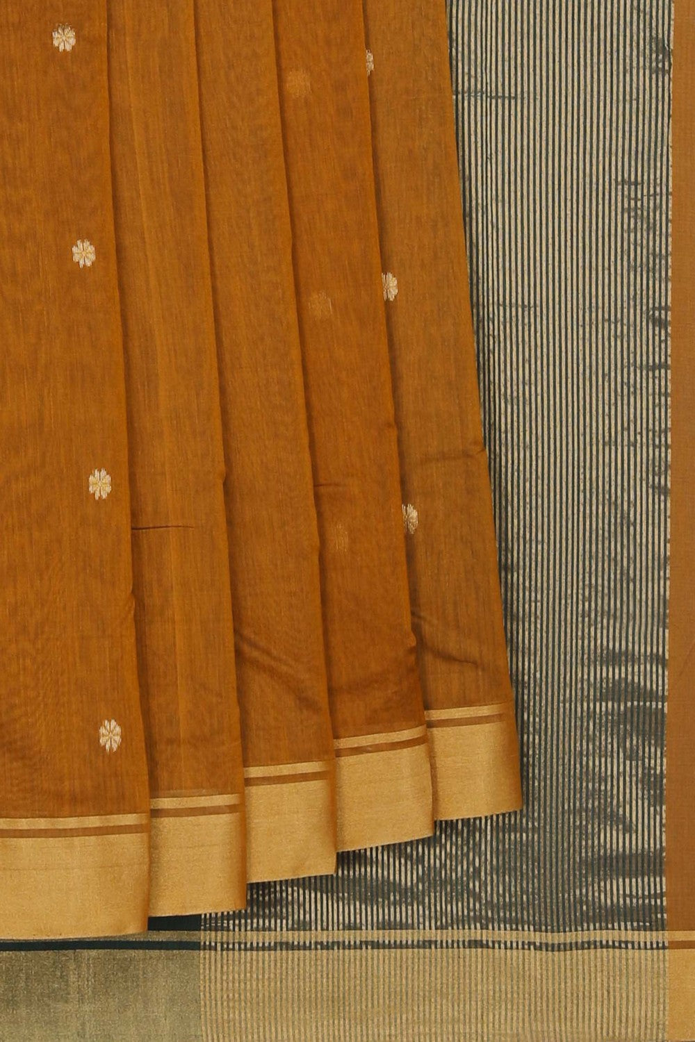 Image of Chanderi Silk Brown Saree