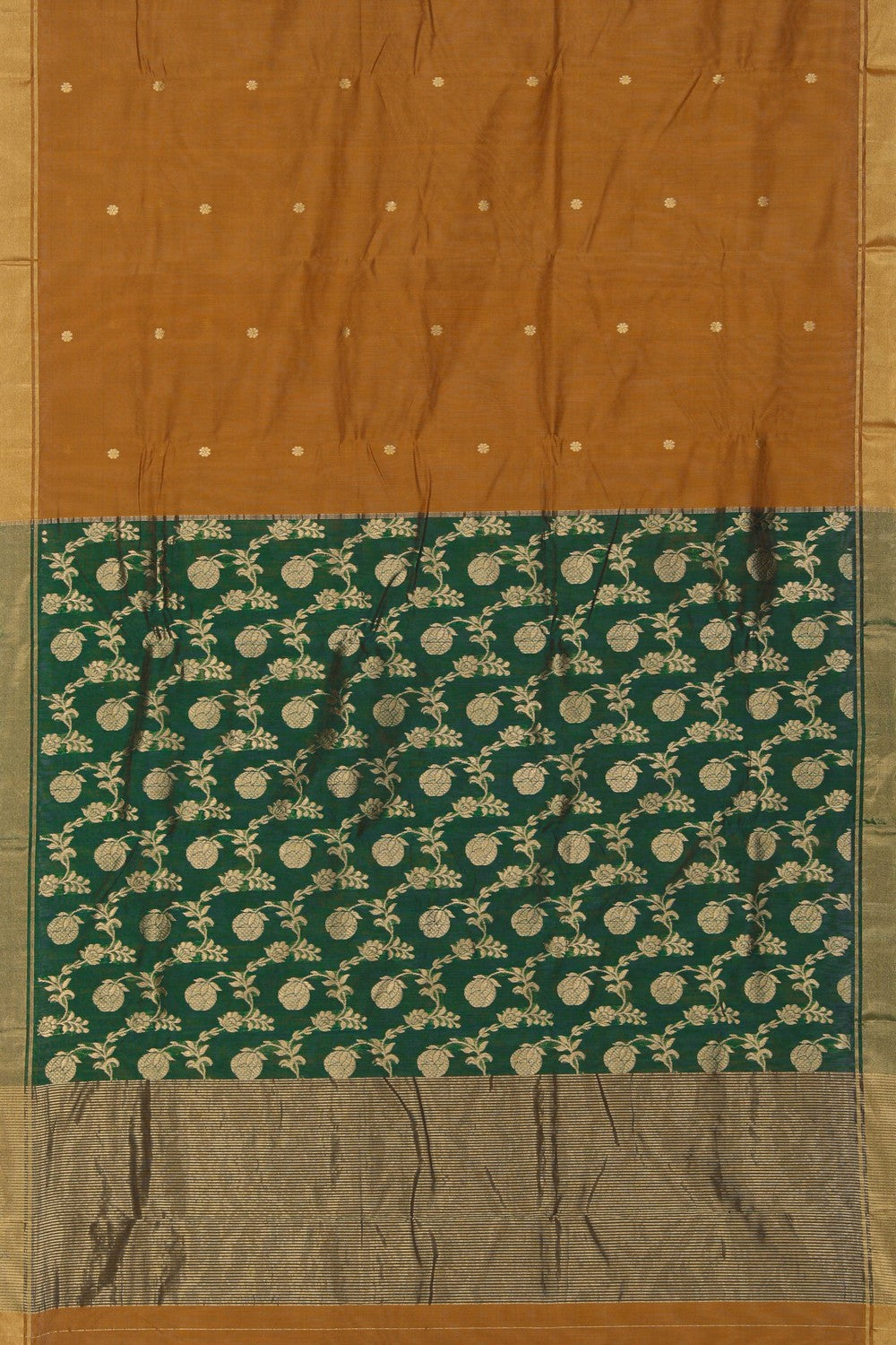 Image of Chanderi Silk Brown Saree