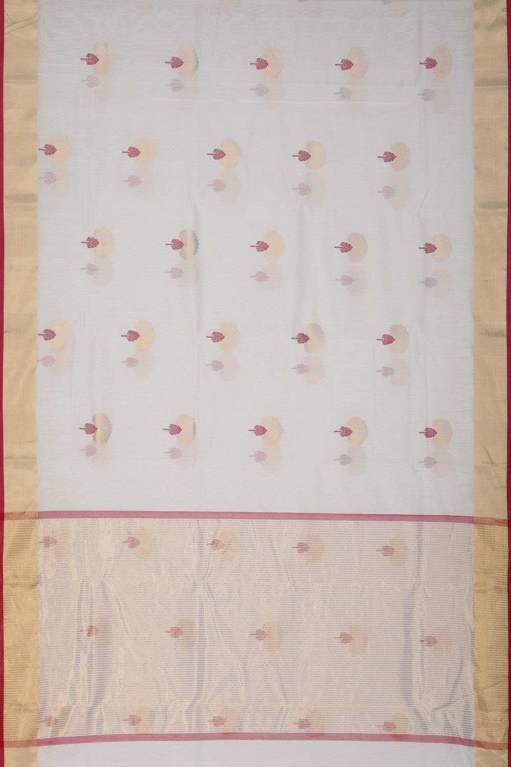 Image of Chanderi Off-White Saree