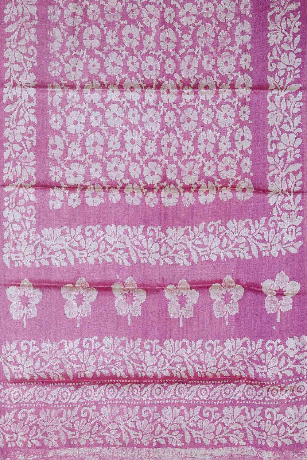 Image of A Pink Tussar Batik Print Saree