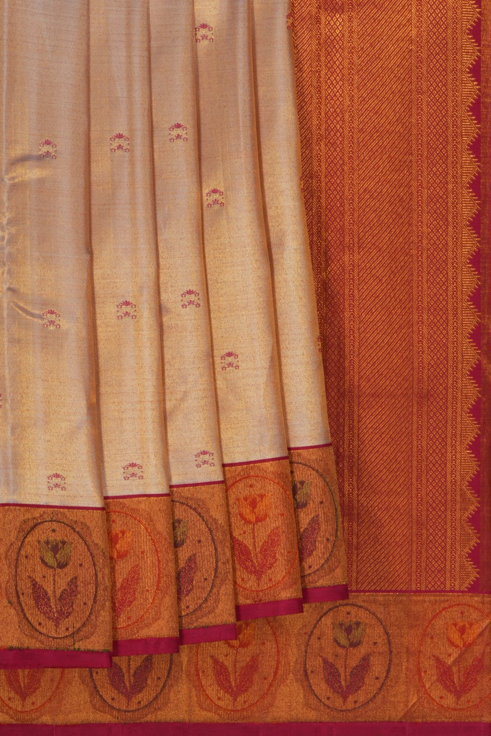 Image of A Classy Beige Kanjivaram Silk Saree