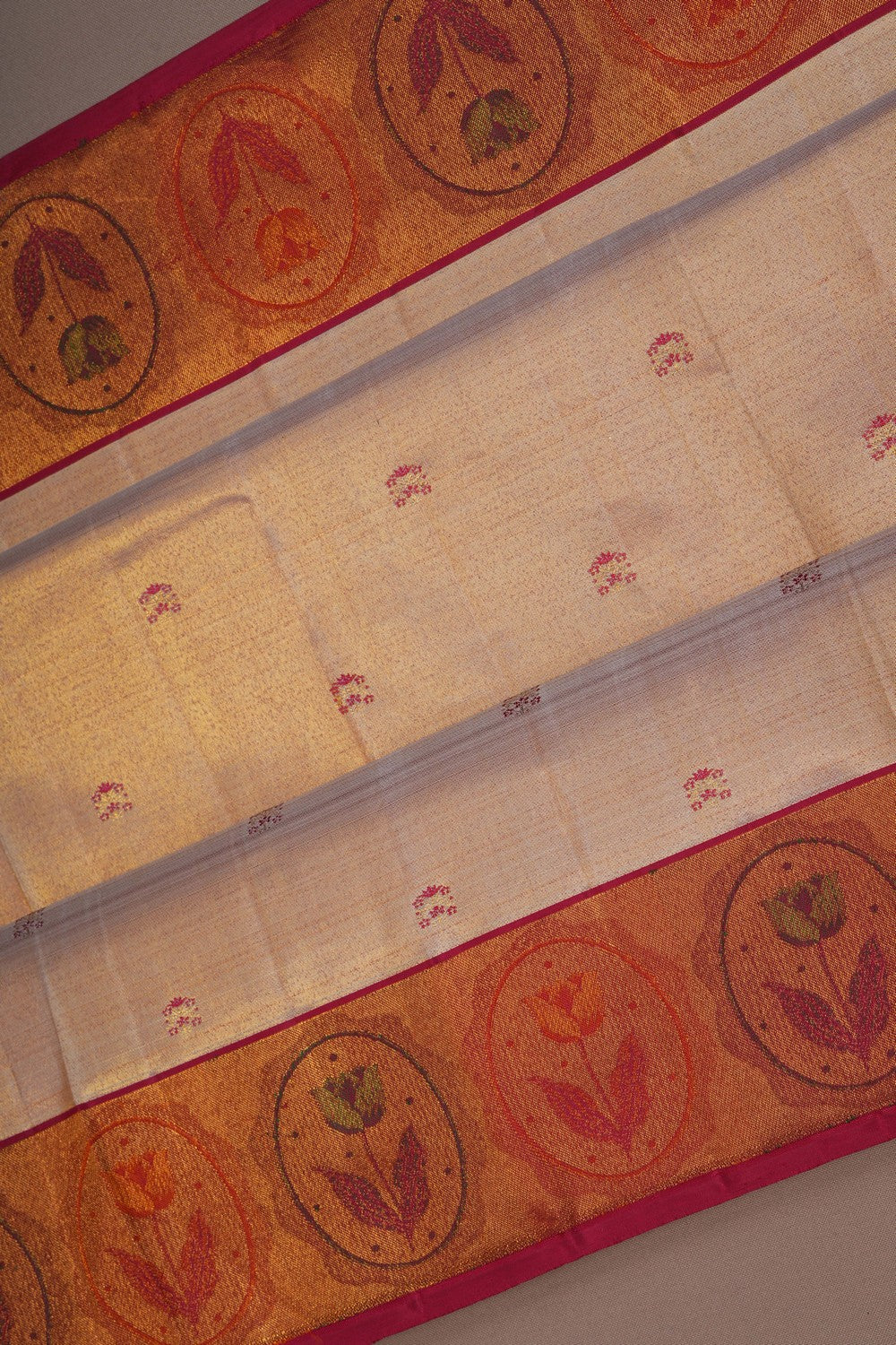 Image of A Classy Beige Kanjivaram Silk Saree