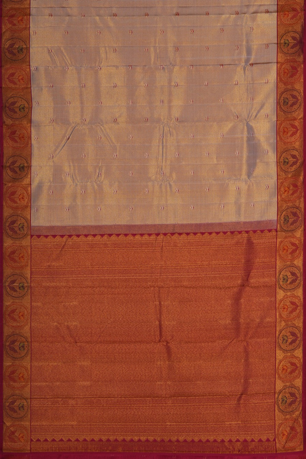 Image of A Classy Beige Kanjivaram Silk Saree