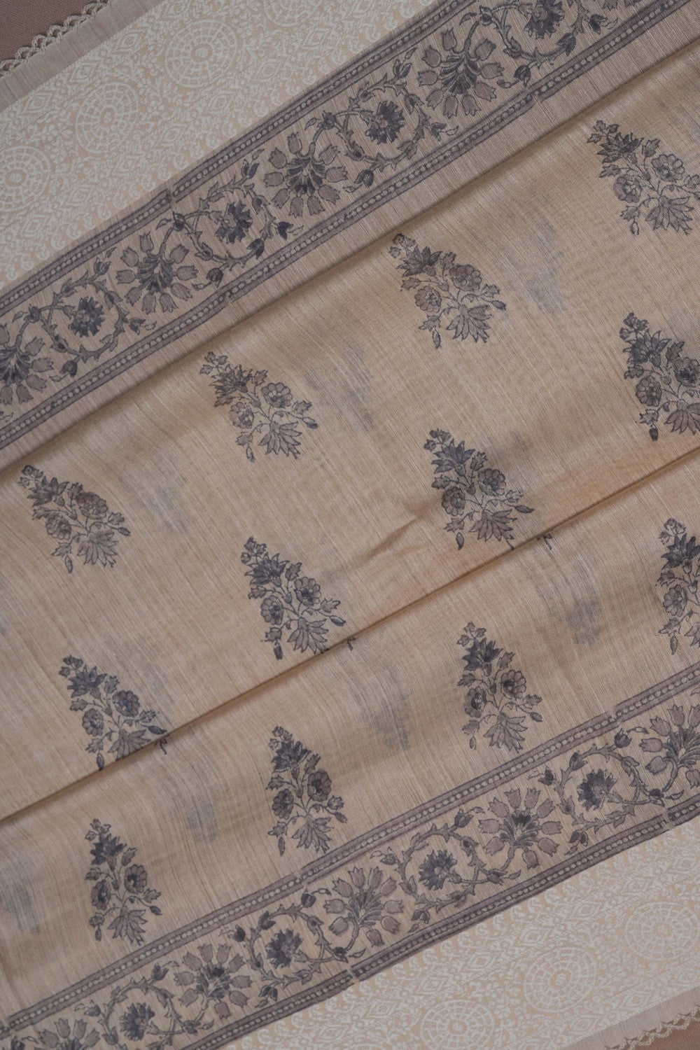 Image of Chanderi Silk Cotton Off-White Saree