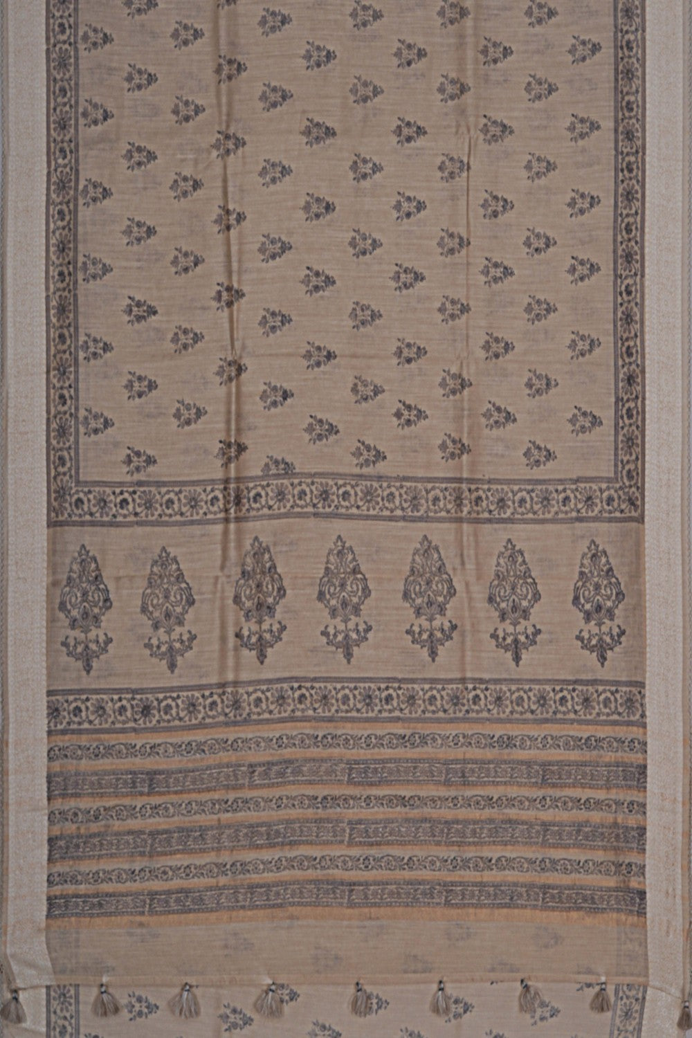 Image of Chanderi Silk Cotton Off-White Saree