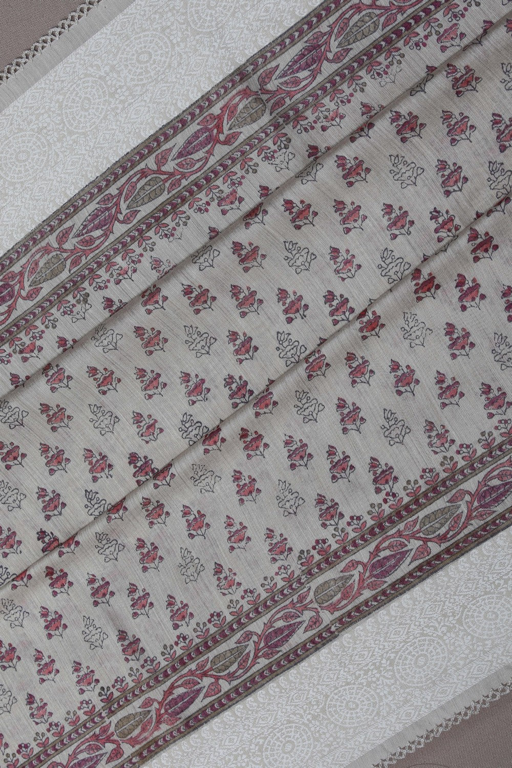 Image of Chanderi Silk Cotton Off-White Saree