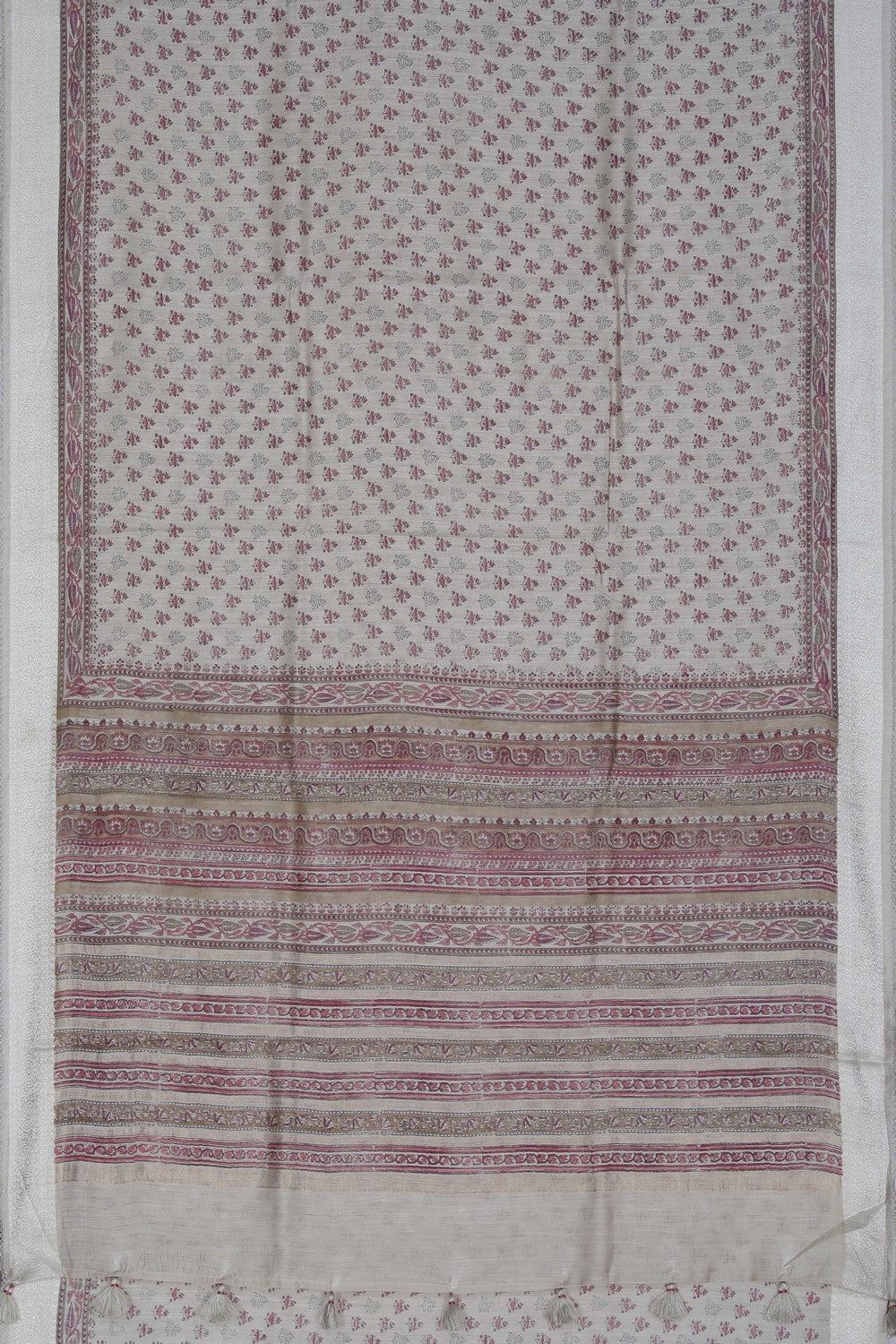 Image of Chanderi Silk Cotton Off-White Saree