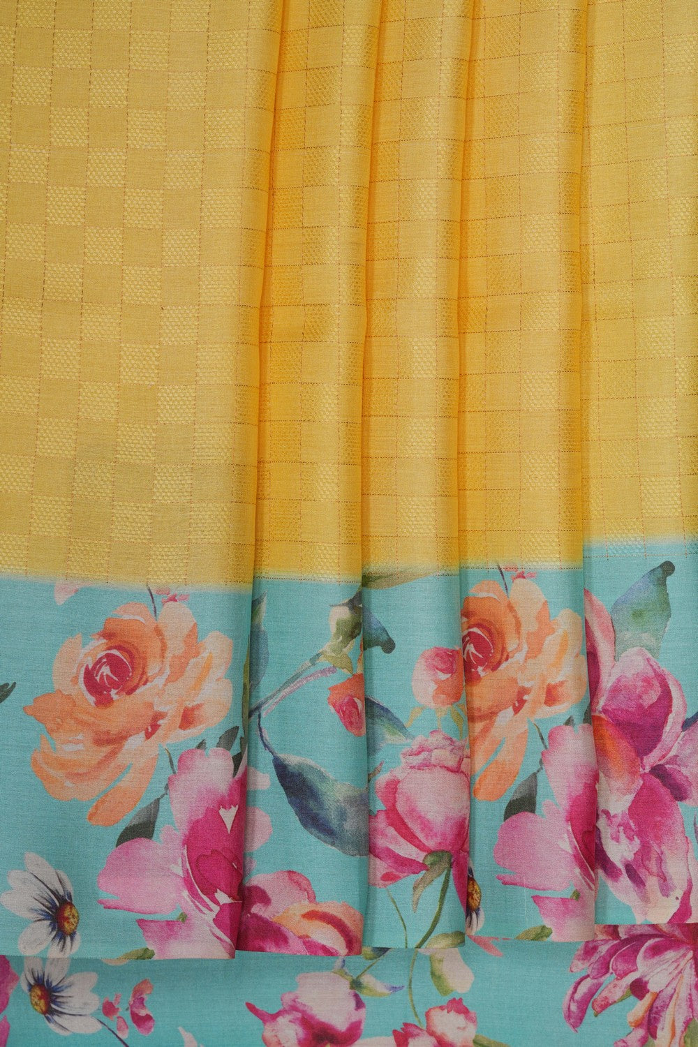 Image of Desi Tussar Silk Yellow Saree
