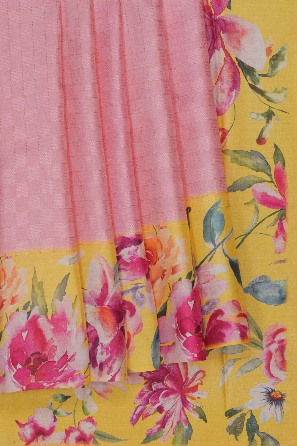 Image of Desi Tussar Silk Pink Saree