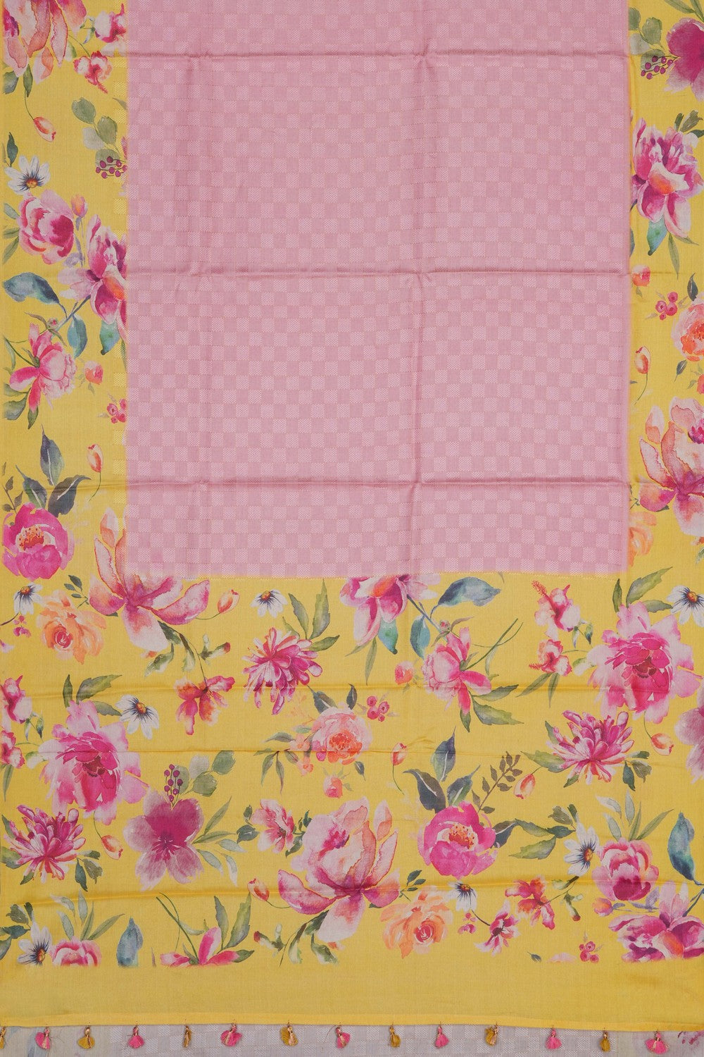 Image of Desi Tussar Silk Pink Saree