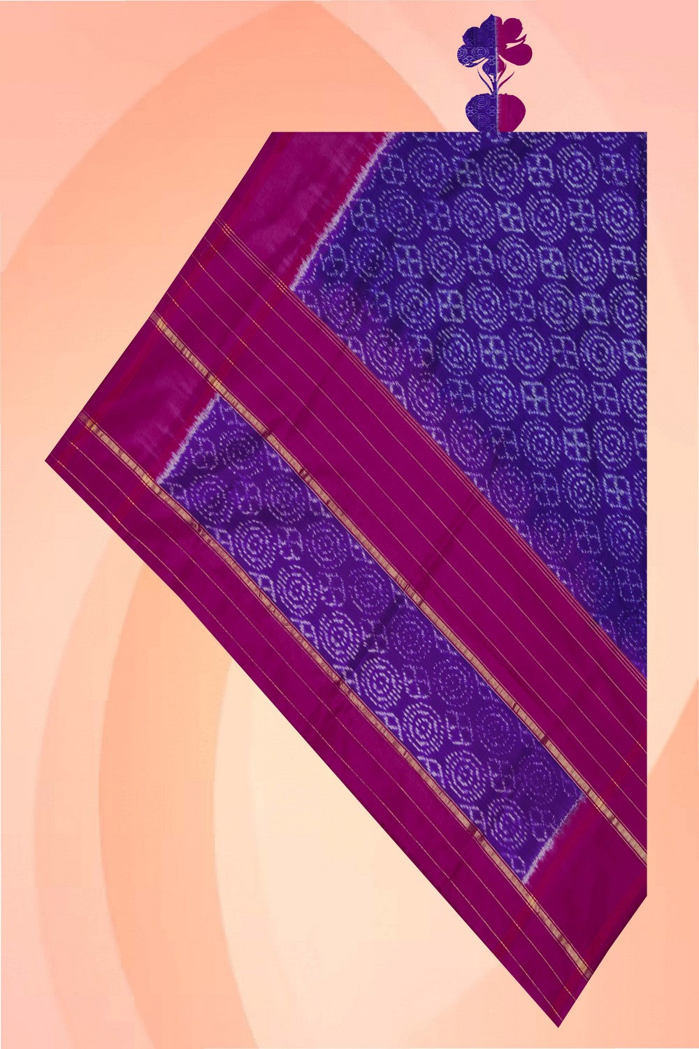 Image of Pochampally Ikat Silk Purple Dupatta