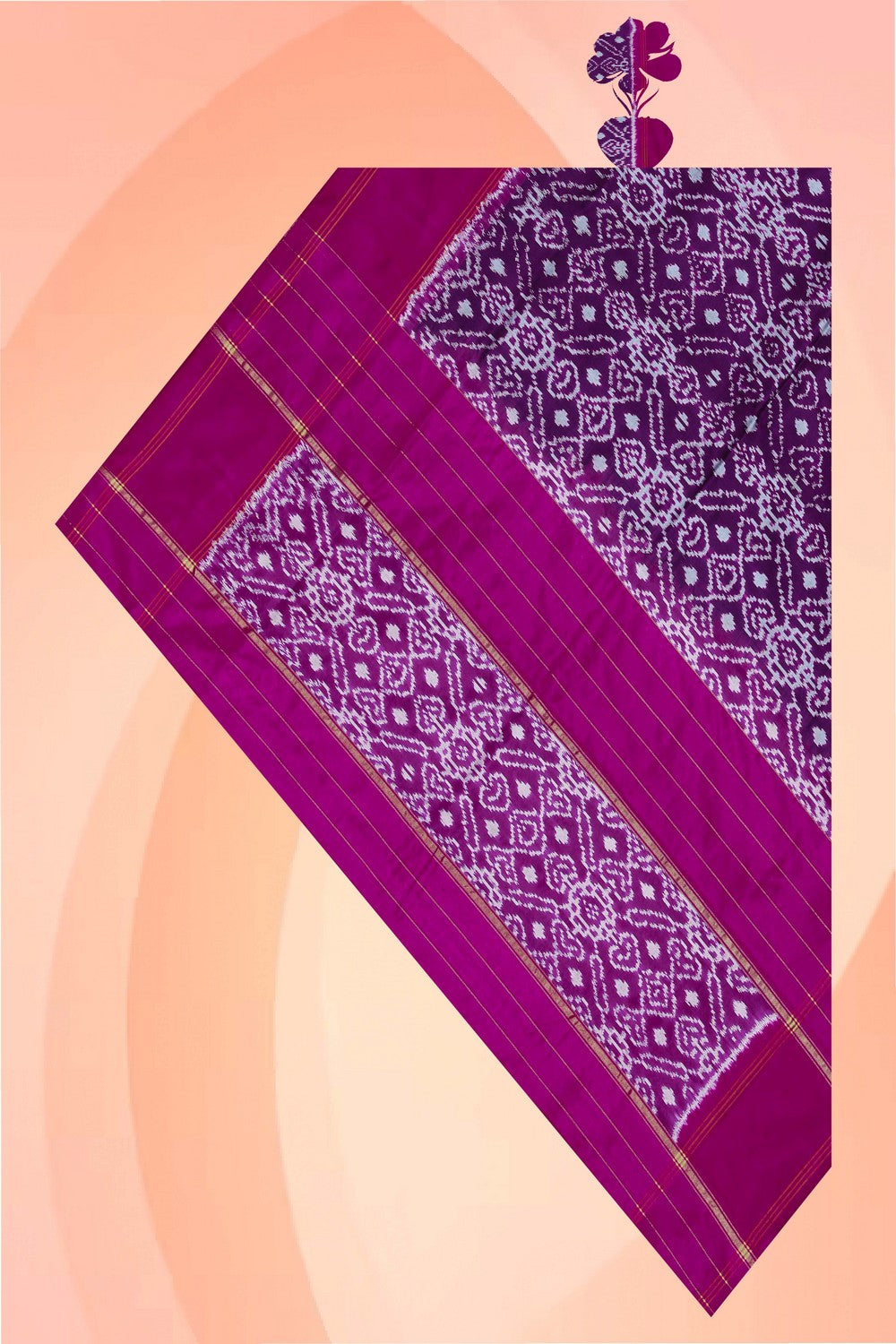 Image of Pochampally Ikat Silk Purple Dupatta