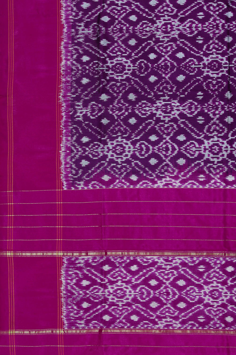 Image of Pochampally Ikat Silk Purple Dupatta