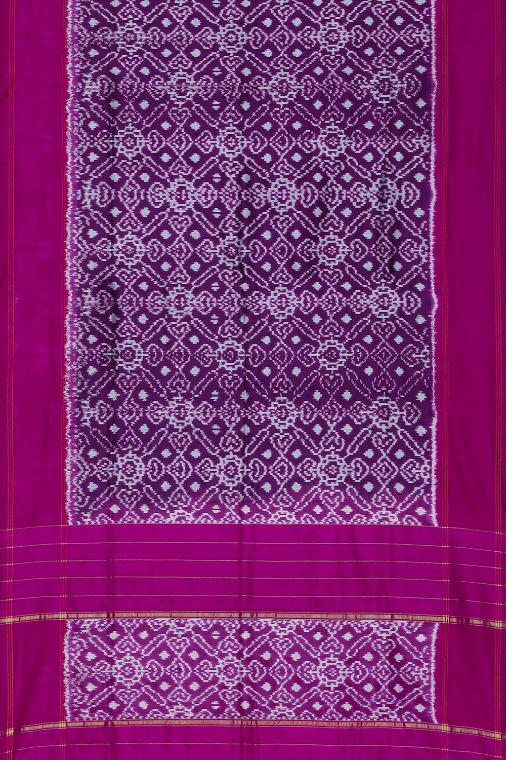 Image of Pochampally Ikat Silk Purple Dupatta