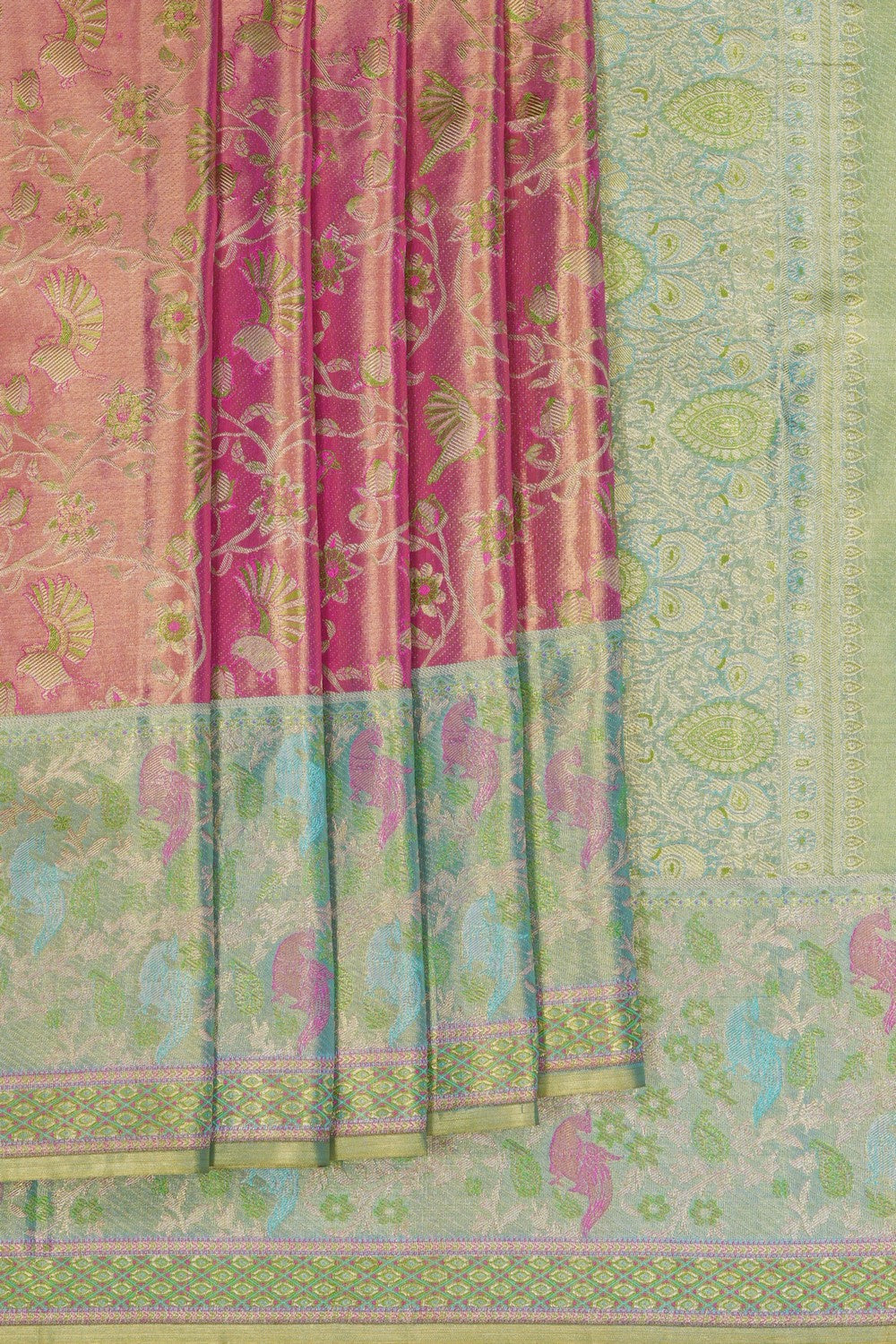 Image of Kanjivaram Silk Tissue Brocade Saree